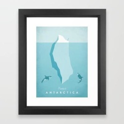 Vintage Travel Poster: Antarctica Framed Art Print by Travel Poster Co. - Vector Black - X-Small-10x12