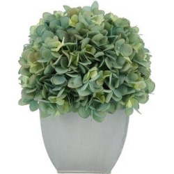 Winston Porter Hydrangea Floral Arrangements in Pot Fabric in Green/Blue, Size 11.0 H x 10.0 W x 10.0 D in | Wayfair found on Bargain Bro from Wayfair for USD $56.23