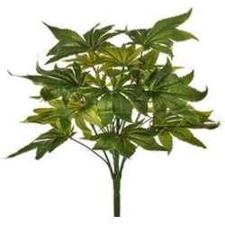 Primrue 16In(S) Real Touch Cannabis Leaf Bush Faux Plants & Trees Plastic, Size 16.0 H x 14.0 W x 12.0 D in | Wayfair