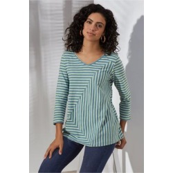 Women's Maarit Pullover Top by Soft Surroundings, in Cloud Blu Strpe size XS (2-4)