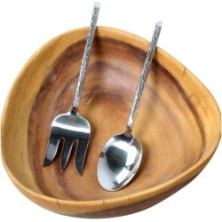 Handmade Stainless Steel Bark Servers, Set of 2 (Thailand)