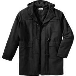 Men's Big & Tall Toggle Parka Coat by KingSize in Black (Size 4XL) found on MODAPINS