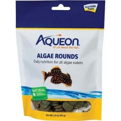 Aqueon Algae Rounds Algae Eater Fish Food, 3 oz.