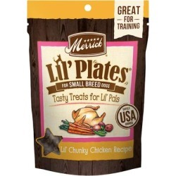 Merrick Lil' Plates Grain Free Chunky Chicken Small Breed Dry Dog Treats, 5 oz.