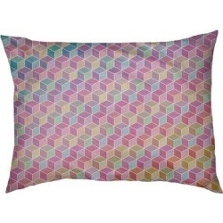 Tucker Murphy Pet™ Campion Lined Rainbow Cube Cat Bed Designer Pillow Fleece in Pink/Green, Size 14.0 H x 32.5 W x 42.5 D in | Wayfair found on Bargain Bro from Wayfair for USD $97.27