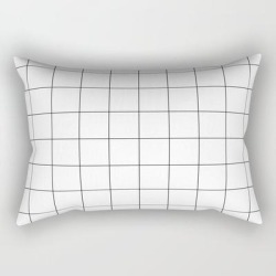 White Grid /// Pencilmeinstationery.com Rectangular Pillow by Pencil Me In - Small (17" x 12")