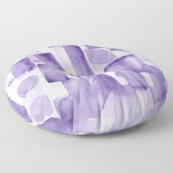 Floor Pillow | Purple Watercolour Patterns | 190129 Abstract Art Watercolour by A(c)valourine - ROUND - 30" x 30" - Society6