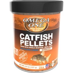 Omega One Sinking Catfish Pellets with Shrimp Freshwater & Saltwater Fish Food, 4.5 oz.