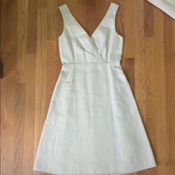J. Crew Dresses | Knee Length Stone J.Crew Dress | Color: Cream | Size: 2 found on Bargain Bro from poshmark, inc. for USD $12.92