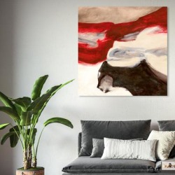 Oliver Gal 'Sai - Rubrum IV' Abstract Wall Art Canvas Print - Red, White found on Bargain Bro from Overstock for USD $198.35