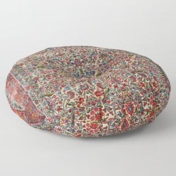 Floor Pillow | South Persia 19th Century Authentic Colorful Red Pink Blue Vintage Patterns by Vintagetribalprints - ROUND - 30" x 30" - Society6