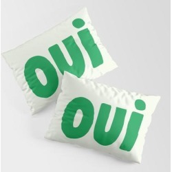 Oui King Size Pillow Sham by Socoart - STANDARD SET OF 2 - Cotton