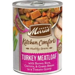 Merrick Healthy Grains Kitchen Comforts, Turkey Meatloaf in Gravy, Brown Rice with Grains Wet Dog Food, 12.7 oz.