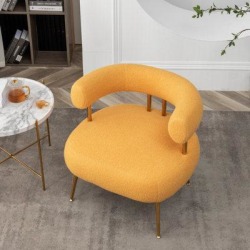 Accent Chair - Everly Quinn Chynia Modern Accent Chair w/ Golden Legs Polyester/Fabric in Yellow/Black, Size 28.3 H x 28.3 W x 26.4 D in | Wayfair found on Bargain Bro Philippines from Wayfair for $279.99