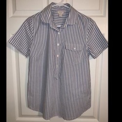 J. Crew Tops | J.Crew Womens Blue & White Striped Top | Color: Blue/White | Size: S found on Bargain Bro Philippines from poshmark, inc. for $11.00