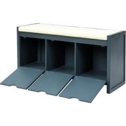 Storage Bench with Removale Cushion for Living Room (Blue)