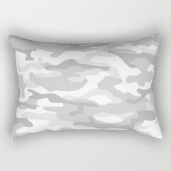 Snow Camo Rectangular Pillow by More By Jamie Preston - Small (17" x 12")