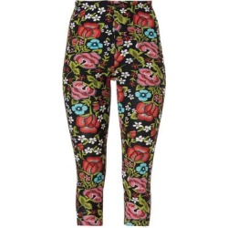 Plus Size Women's Knit Capri Leggings by ellos in Black Multi Floral (Size 34/36) found on Bargain Bro Philippines from Ellos for $22.14