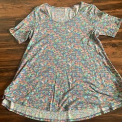 Lularoe Tops | Colorful Lularoe Short Sleeve Top | Color: Blue/Purple | Size: S found on Bargain Bro from poshmark, inc. for USD $9.12
