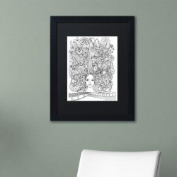 Trademark Fine Art 'Flower Girls' by KCDoodleArt Framed Graphic Art Canvas & Fabric in Black/White, Size 14.0 H x 11.0 W x 0.5 D in | Wayfair found on Bargain Bro Philippines from Wayfair for $64.49