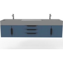 Amazon 72" Wall Mounted Bathroom Vanity Set w/ Gray Top