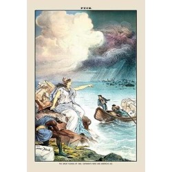 Buyenlarge Puck Magazine: The Great Floods of 1883 by J. Keppler Painting Print in Blue/Brown, Size 42.0 H x 28.0 W x 1.5 D in | Wayfair found on Bargain Bro from Wayfair for USD $220.39