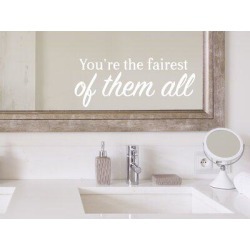Trinx You're The Fairest Of Them All Bold Wall Decal Vinyl in White, Size 4.0 H x 10.0 W in | Wayfair BCFD1A2B8B724B9DB8B4149C6BFFBCBB found on Bargain Bro from Wayfair for USD $18.23