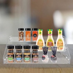 Orren Ellis Tiered Spice Rack, Seasoning Organizer, Clear Acrylic Vertical Shelves Can Organizer For Countertop, Cabinet, Pantry | Wayfair