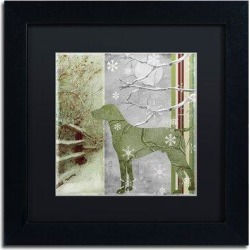 Trademark Fine Art 'Country Xmas Dog' Framed Graphic Art Canvas & Fabric in Green/Red, Size 11.0 H x 11.0 W x 0.5 D in | Wayfair ALI4389-B1111BMF found on Bargain Bro from Wayfair for USD $44.07