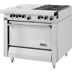 Garland M54R Master Series Natural Gas 2 Burner 34" Range with Front Fired Hot Top and Standard Oven - 155,000 BTU