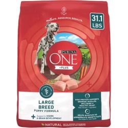 Purina ONE Natural +Plus High Protein Large Breed Formula Dry Puppy Food, 31.1 lbs.