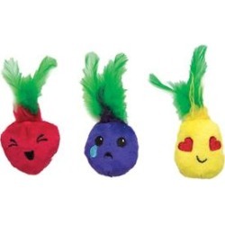 Petstages Tutti Fruitti Cat Toys, Small, Pack of 3