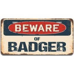 SignMission Beware of Badger Aluminum Plate Frame Aluminum in Black/Gray/Red, Size 12.0 H x 6.0 W x 0.1 D in | Wayfair A-LP-04-219 found on Bargain Bro from Wayfair for USD $14.11