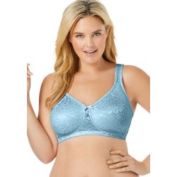 Plus Size Women's Jacquard Wireless Bra by Comfort Choice in Pastel Blue (Size 44 C) found on Bargain Bro Philippines from OneStopPlus for $19.98