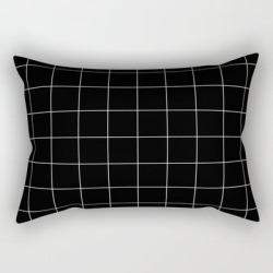 Black Grid /// Pencilmeinstationery.com Rectangular Pillow by Pencil Me In - Small (17" x 12")