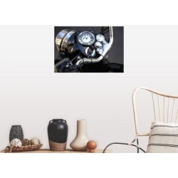 "Motorcycle dashboard with keys in the ignition" Poster Print - Multi