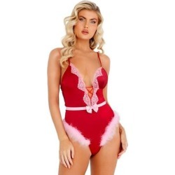 Furry On Home To Bed Teddy - Red/Pink