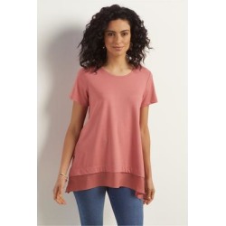 Women Willa Short Sleeve T-Shirt by Soft Surroundings, in Dusty Cedar size 1X (18-20)