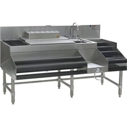 Eagle Group CCS-66-4 Spec-Bar 66" Stainless Steel Combination Cocktail Station with 18" Liquor Display