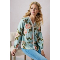 Women's Montage Shirt by Soft Surroundings, in Patterned Paradise size S (6-8)
