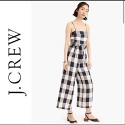 J. Crew Pants & Jumpsuits | J. Crew Blue & White Linen Check Jumpsuit | Color: Blue/White | Size: 14 found on Bargain Bro from poshmark, inc. for USD $37.24