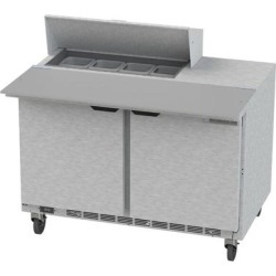 Beverage Air SPE48-08C 48" 2 Door Cutting Top Refrigerated Sandwich Prep Table with 17" Wide Cutting
