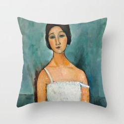 Egon Schiele Houses With Laundry Couch Throw Pillow by Restored Art And History - Cover (16" x 16") with pillow insert - Indoor Pillow