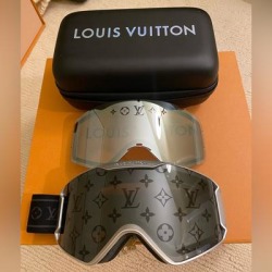 Louis Vuitton Accessories | New Authentic Louis Vuitton Silver Black Monogram Ski Goggles | Color: Black/Silver | Size: Os found on Bargain Bro from poshmark, inc. for USD $1,352.80