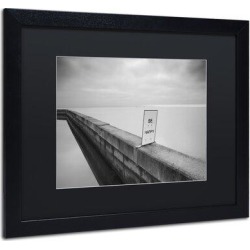 Trademark Fine Art 'Be Happy' Framed Photographic Print Canvas & Fabric in Black/White, Size 11.0 H x 14.0 W x 0.5 D in | Wayfair ALI1060-B1114BMF found on Bargain Bro from Wayfair for USD $57.75