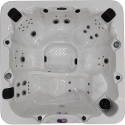 American Spas 6-Person 45-Jet Premium Acrylic Lounger Spa Hot Tub w/ Bluetooth Sound System & LED Waterfall Acrylic in White | Wayfair AM745L found on Bargain Bro Philippines from Wayfair for $7123.01