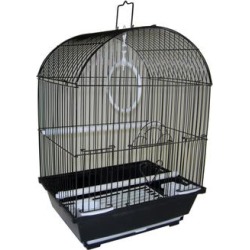 YML Black Round Top Style Parakeet Cage, 13.3