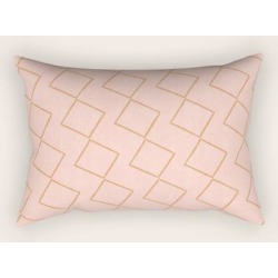 Tilting Diamonds In Peach Rectangular Pillow by Becky Bailey - Small (17" x 12")