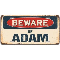 SignMission Beware of Adam Aluminum Plate Frame Aluminum in Black/Gray/Red, Size 12.0 H x 6.0 W x 0.1 D in | Wayfair A-LP-04-07 found on Bargain Bro from Wayfair for USD $14.09