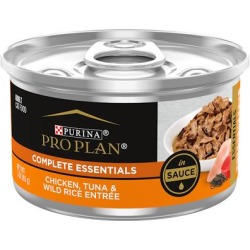 Purina Pro Plan COMPLETE ESSENTIALS Chicken, Tuna & Wild Rice Entree in Sauce Wet Cat Food, 3 oz., Case of 24, 24 X 3 OZ